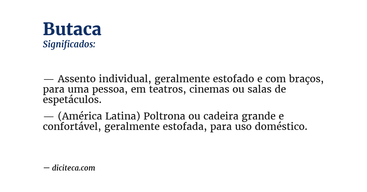 Significado de butaca