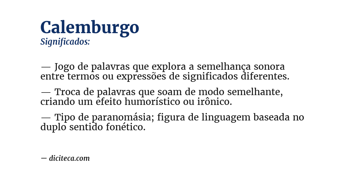 Significado de calemburgo