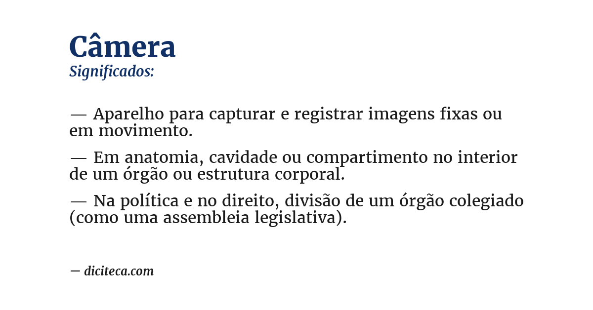 Significado de câmera