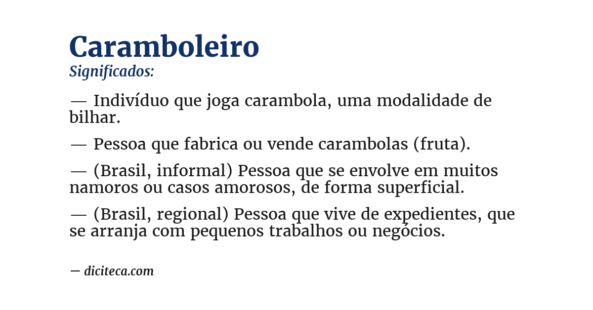 Significado de caramboleiro