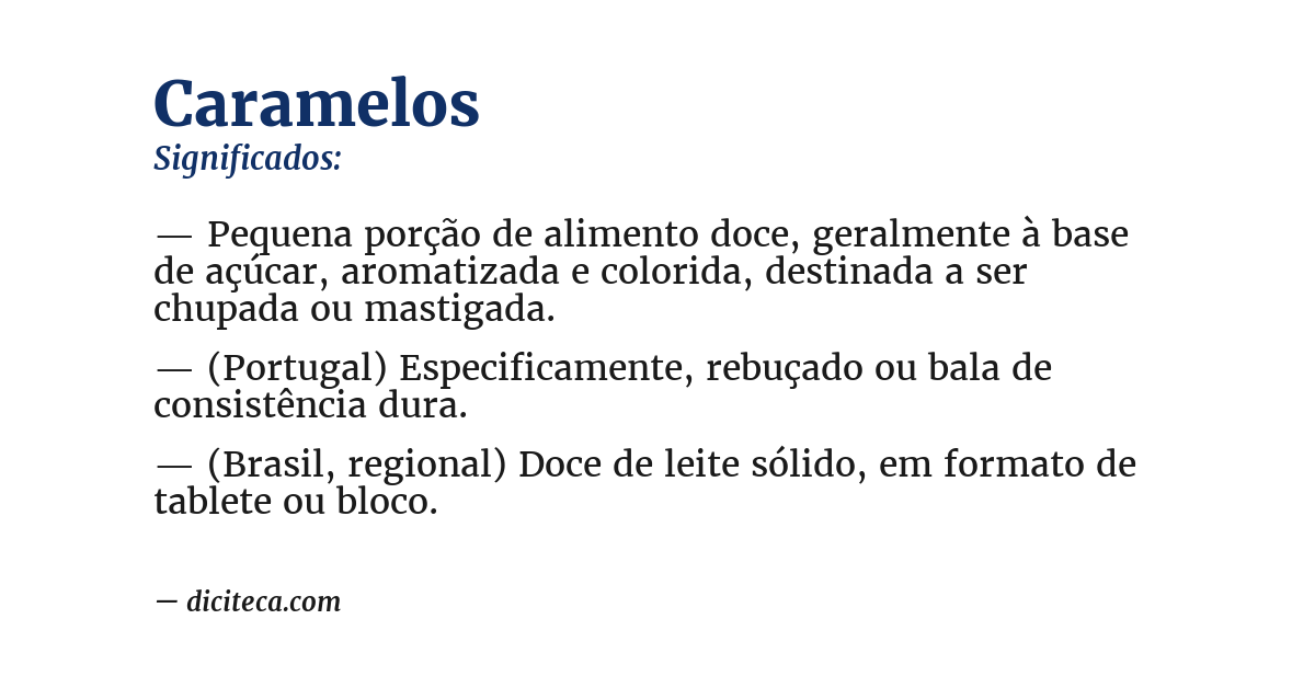 Significado de caramelos