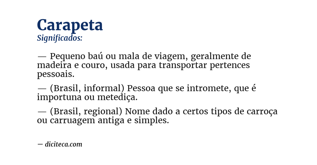 Significado de carapeta