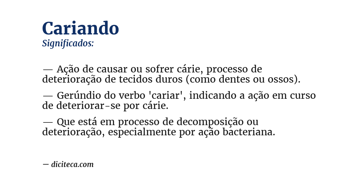 Significado de cariando