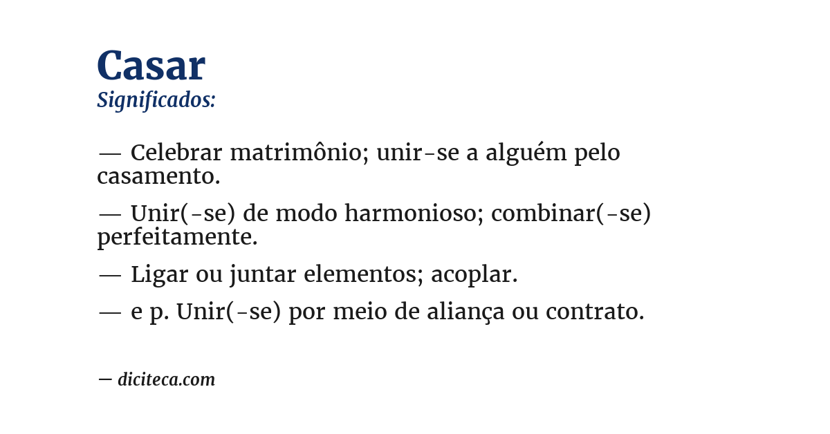 Significado de casar