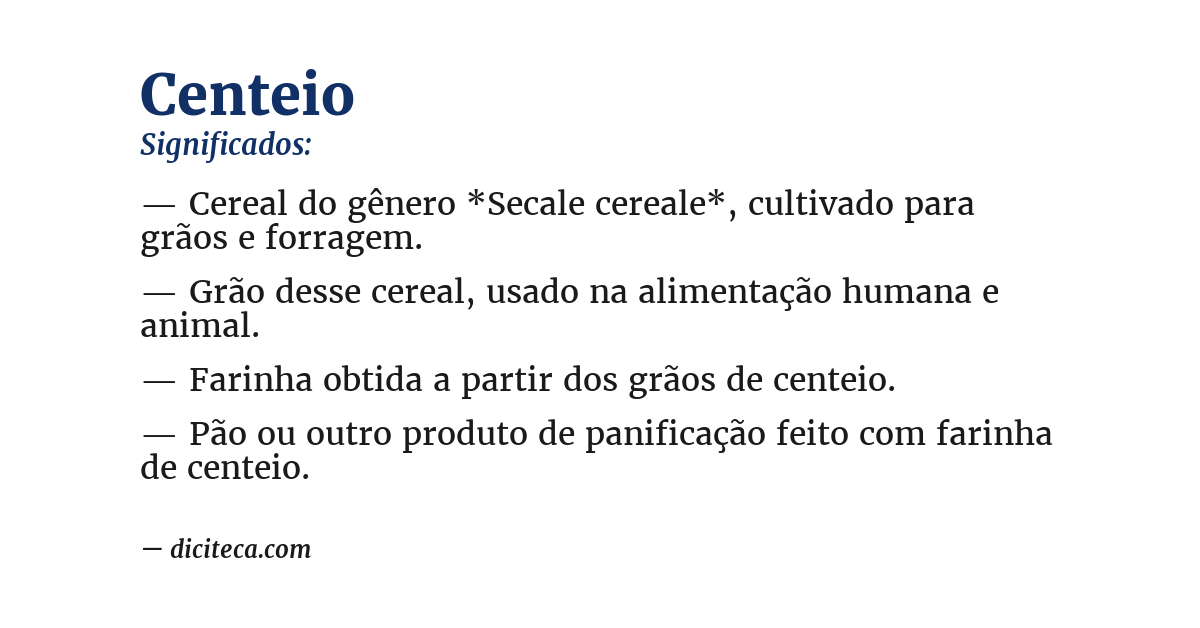 Significado de centeio