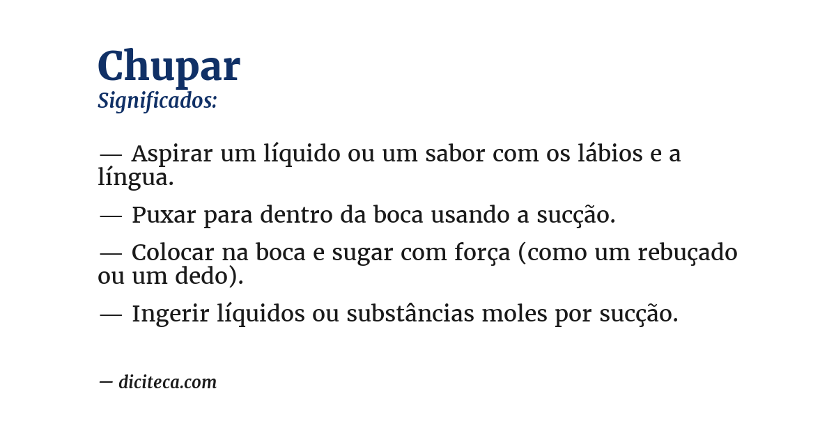 Significado de chupar