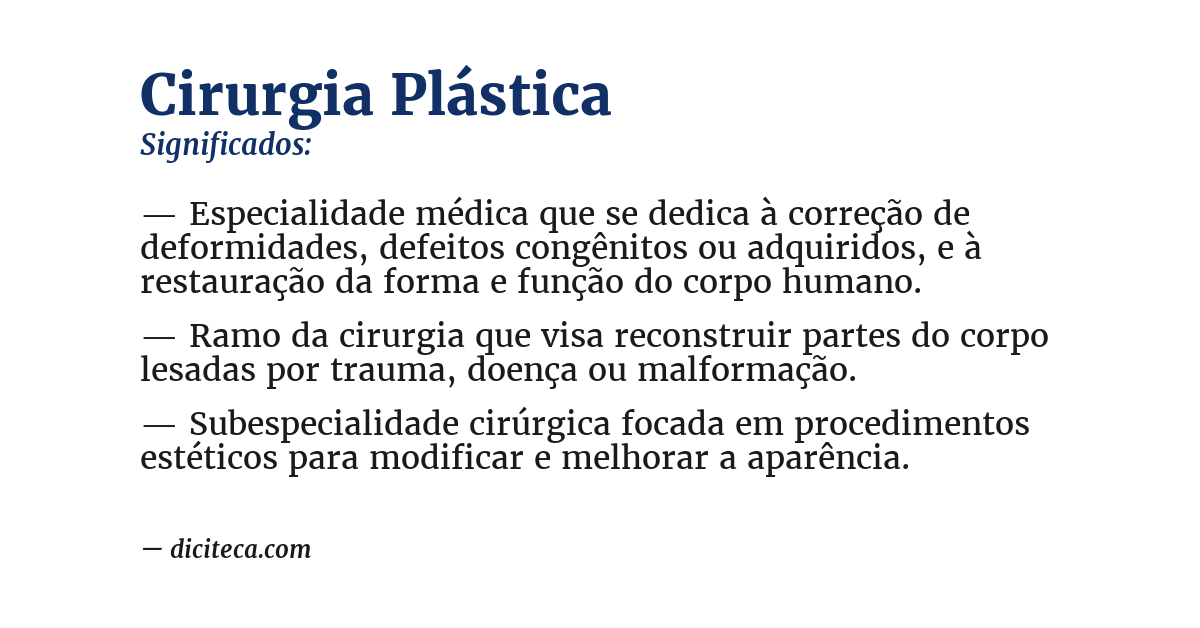 Significado de cirurgia plástica
