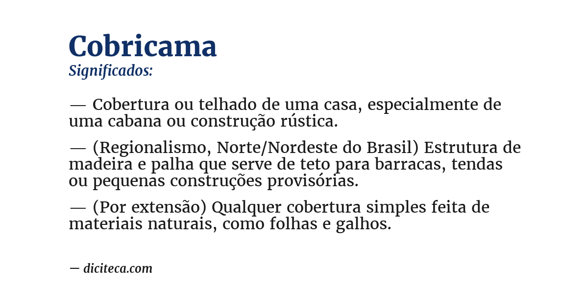 Significado de cobricama