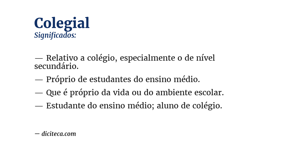 Significado de colegial