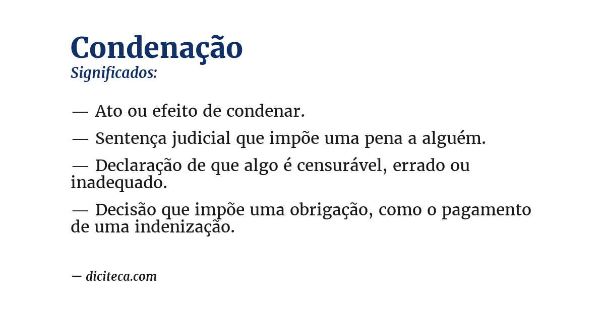 Significado de condenação