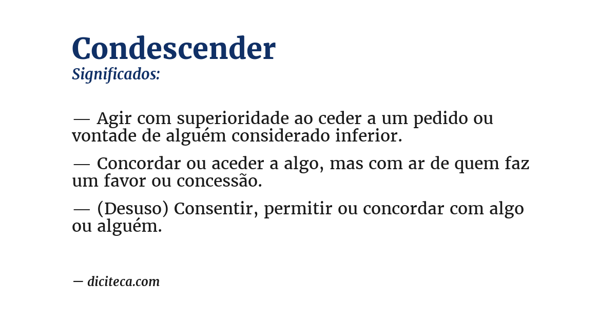 Significado de condescender