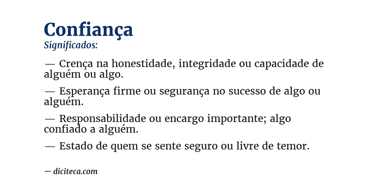 Significado de confiança