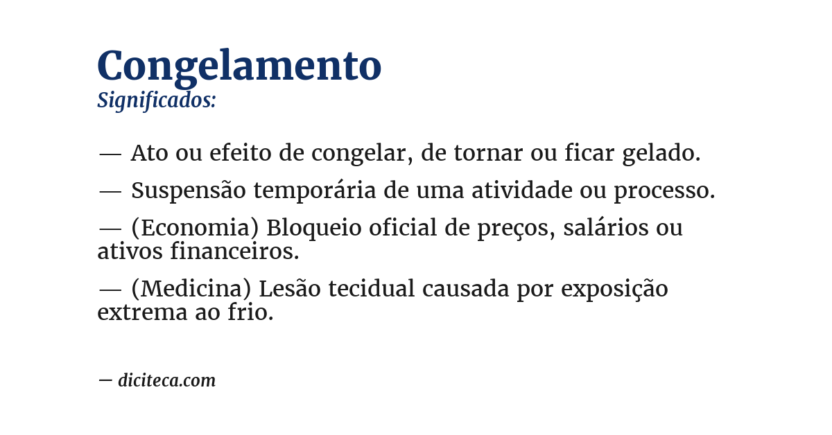 Significado de congelamento