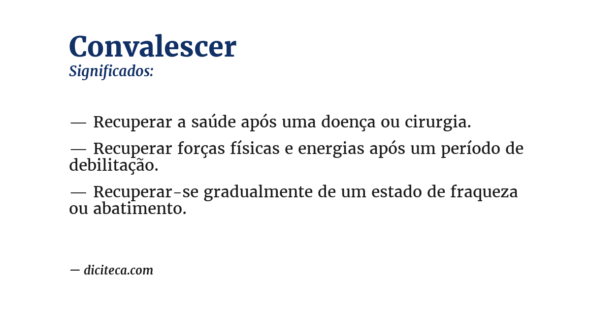 Significado de convalescer