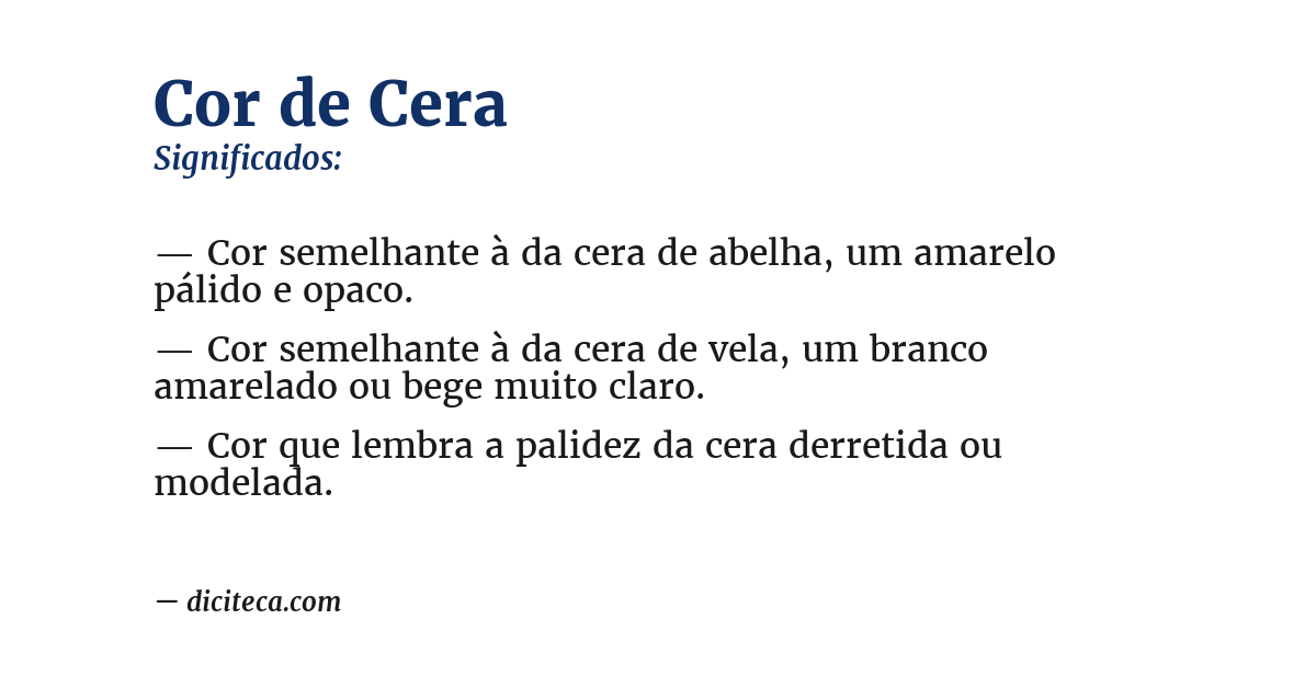 Significado de cor de cera