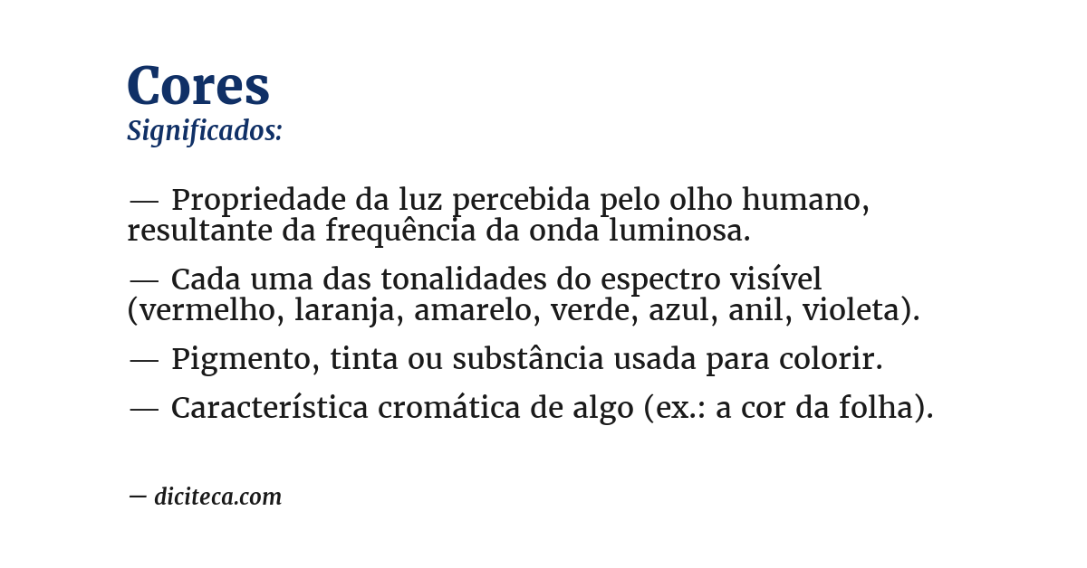 Significado de cores