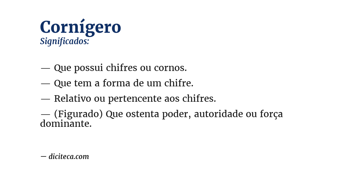 Significado de cornígero