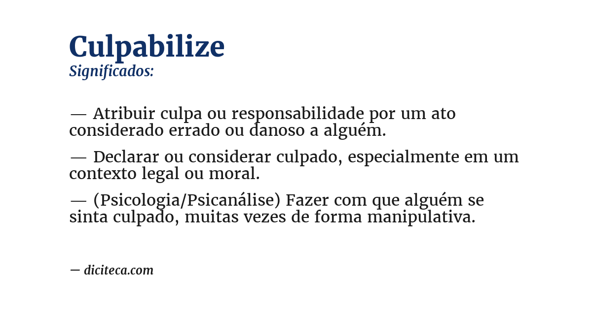 Significado de culpabilize