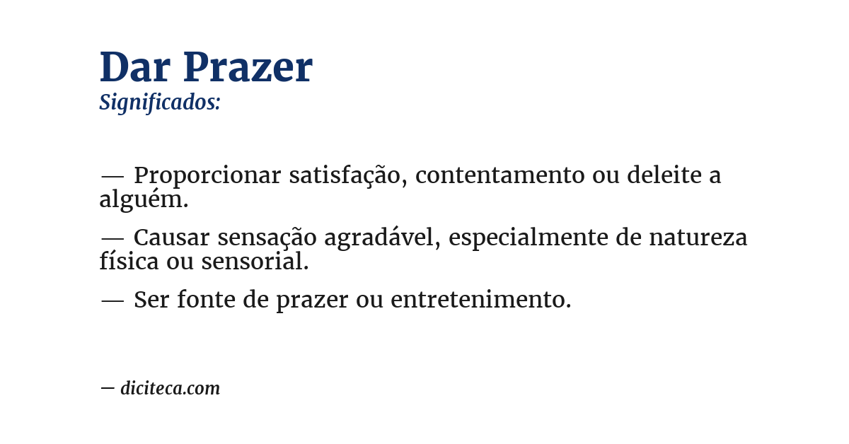 Significado de dar prazer