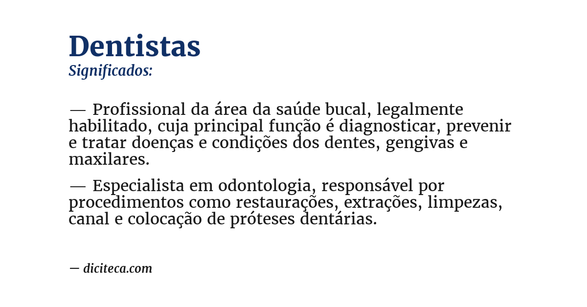 Significado de dentistas