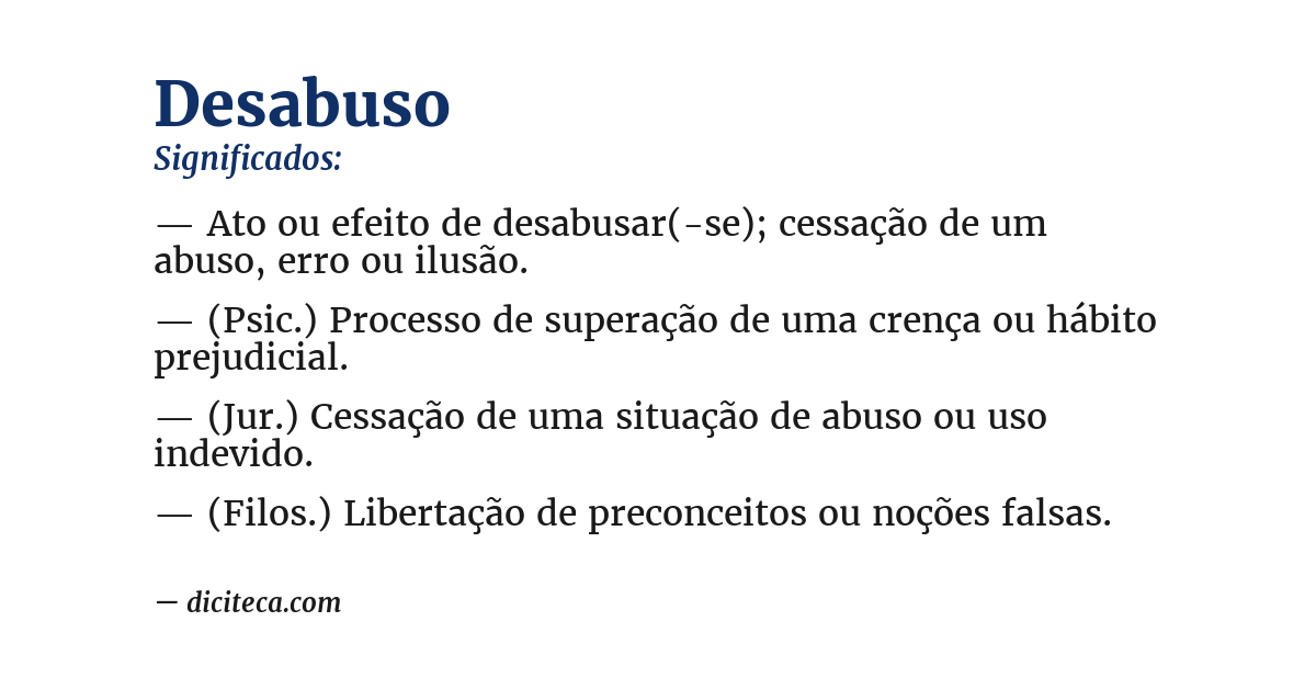 Significado de desabuso