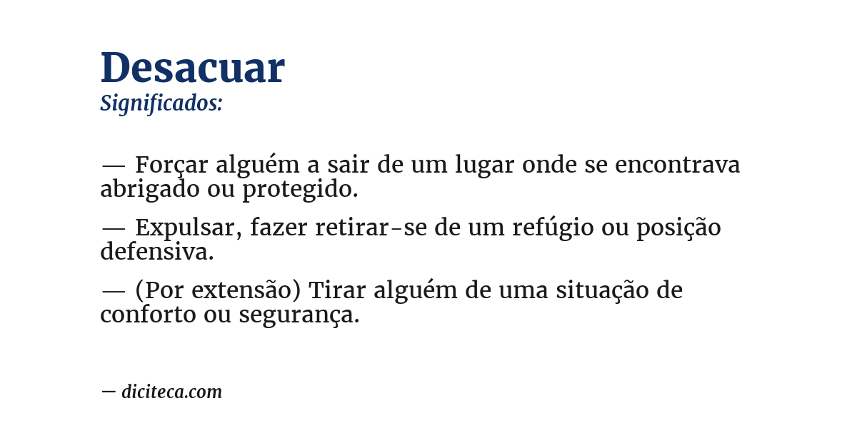 Significado de desacuar