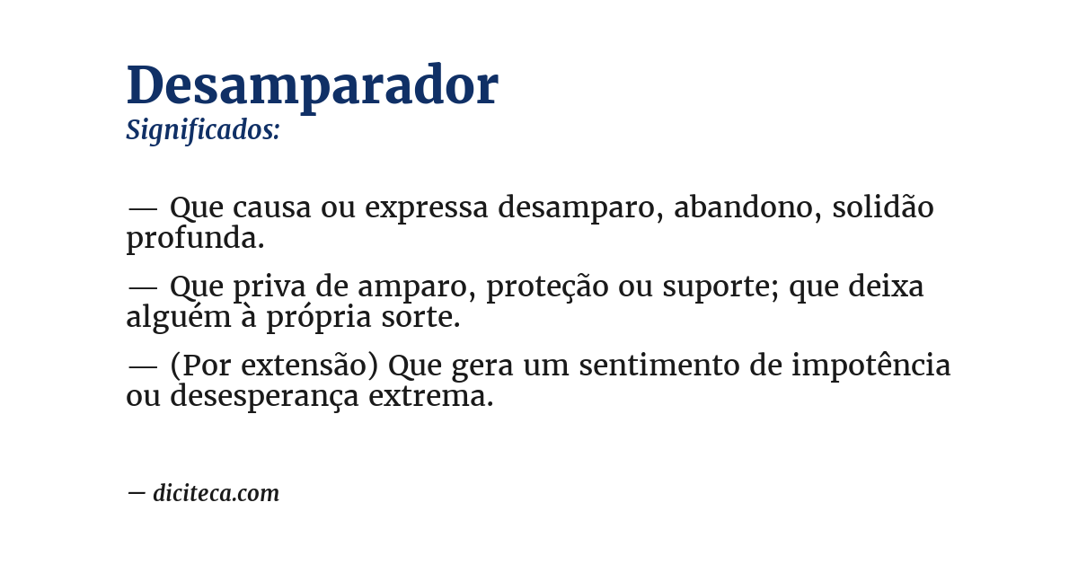 Significado de desamparador