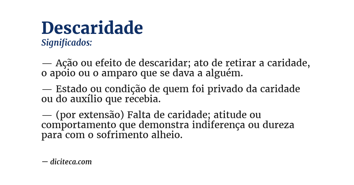 Significado de descaridade