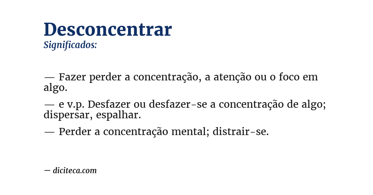 Significado de desconcentrar