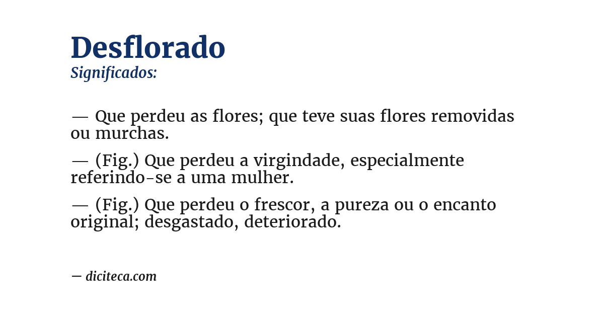 Significado de desflorado