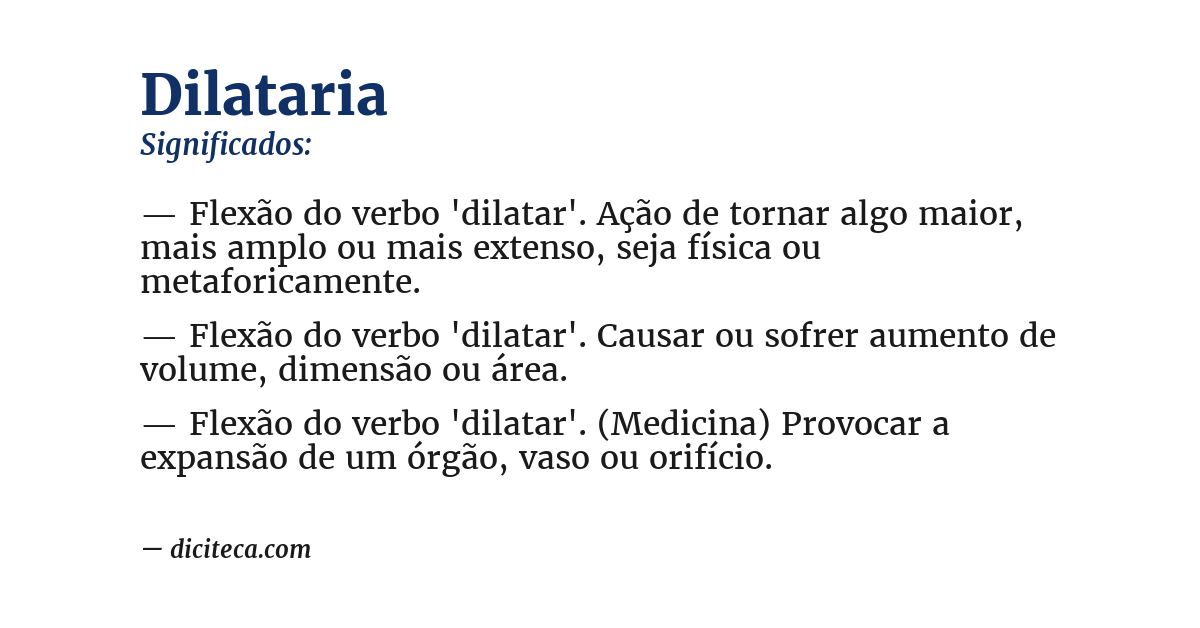 Significado de dilataria