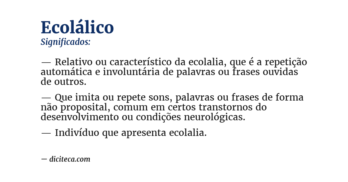 Significado de ecolálico