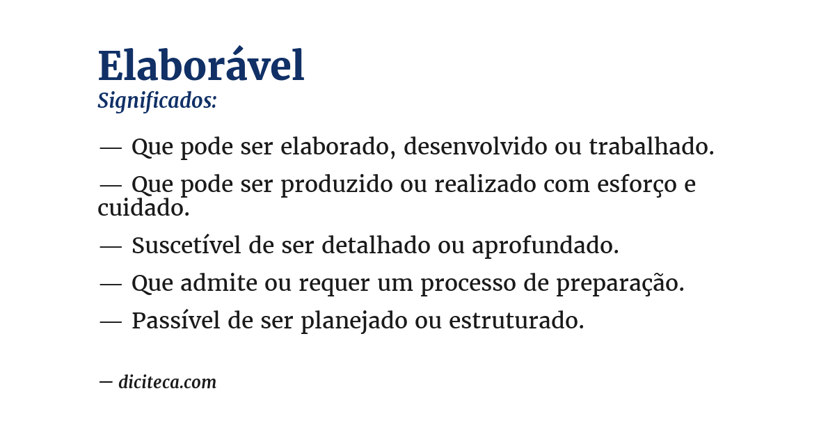 Significado de elaborável