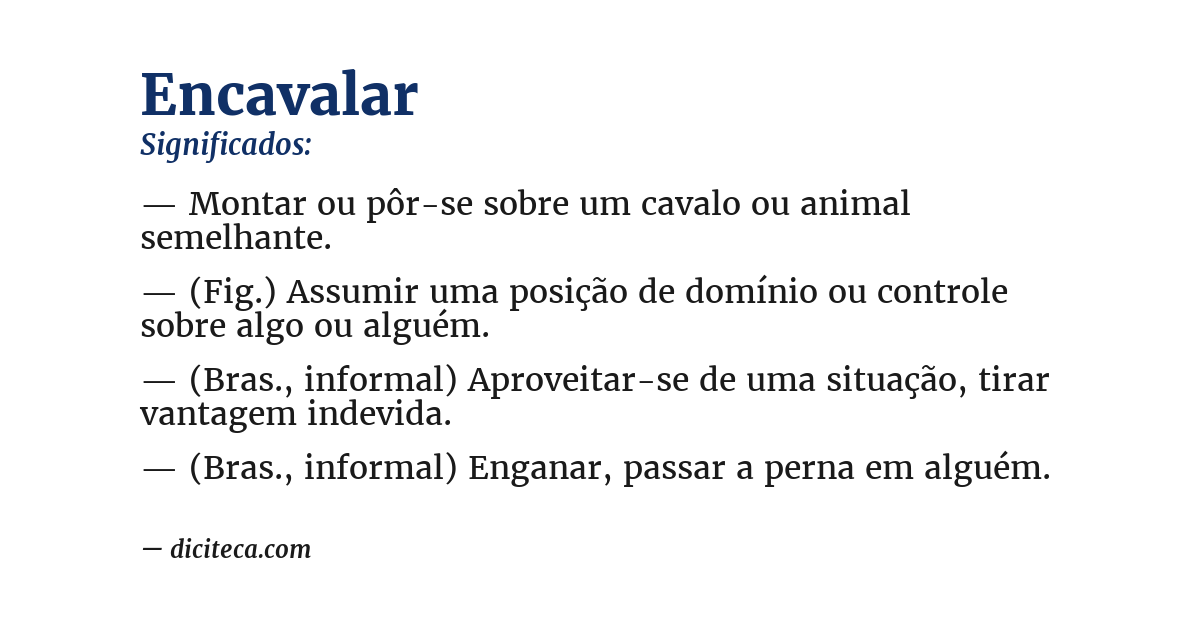 Significado de encavalar