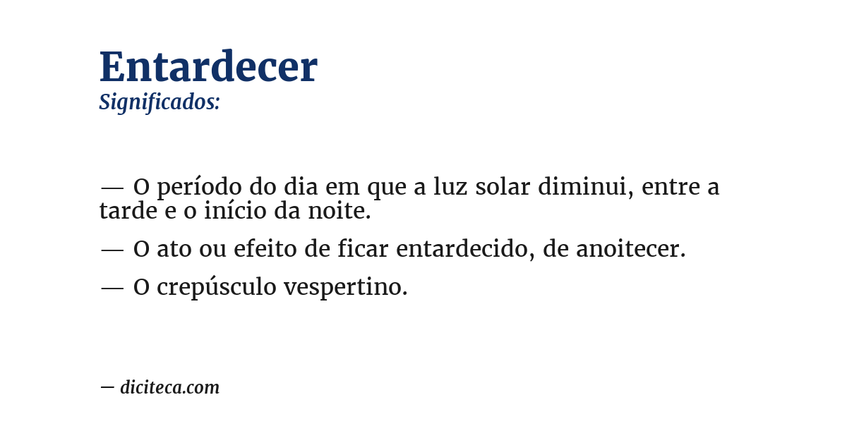 Significado de entardecer