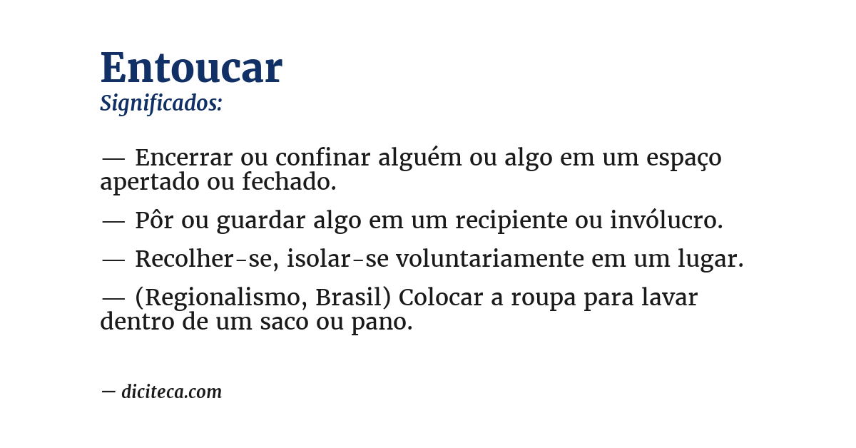 Significado de entoucar