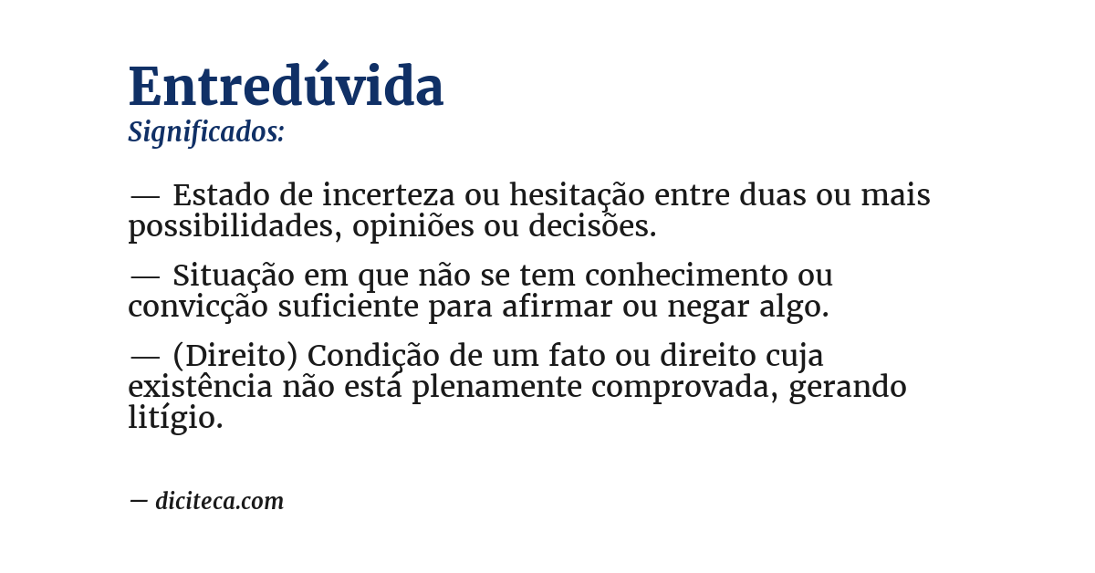 Significado de entredúvida