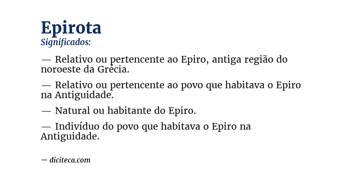 Significado de epirota