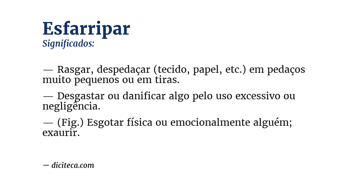 Significado de esfarripar