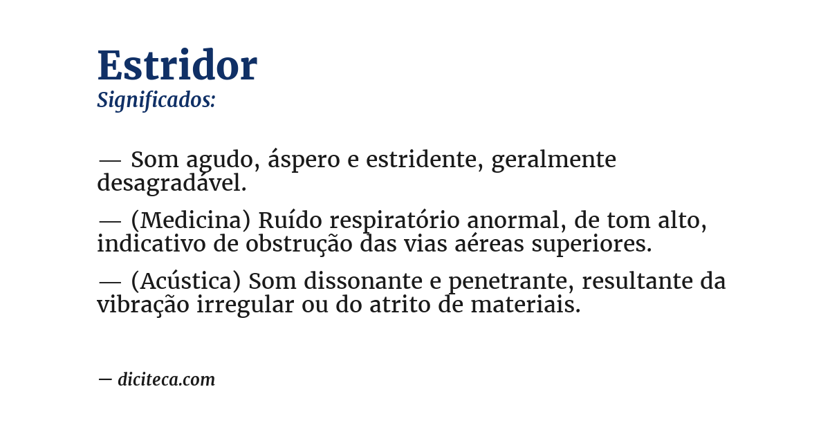 Significado de estridor
