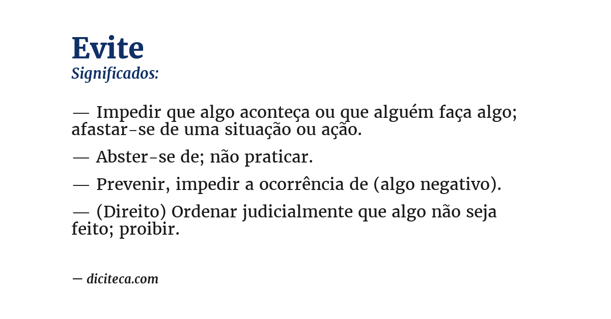 Significado de evite