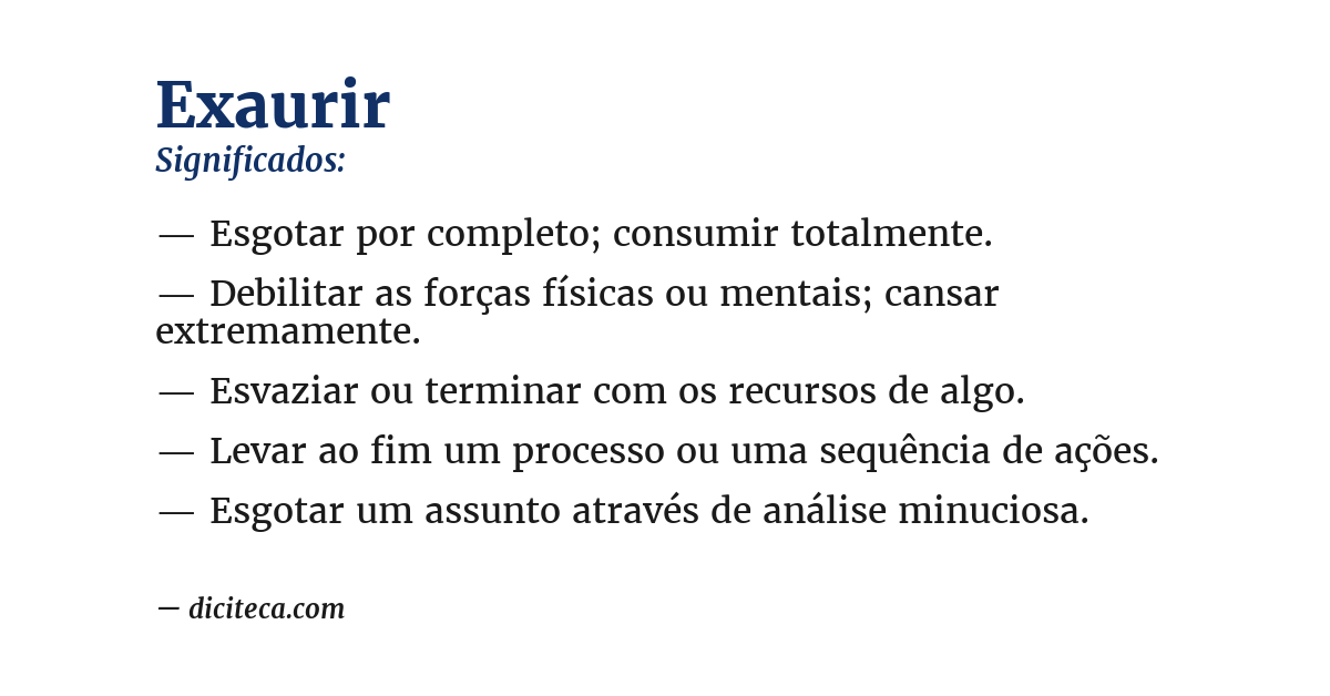 Significado de exaurir