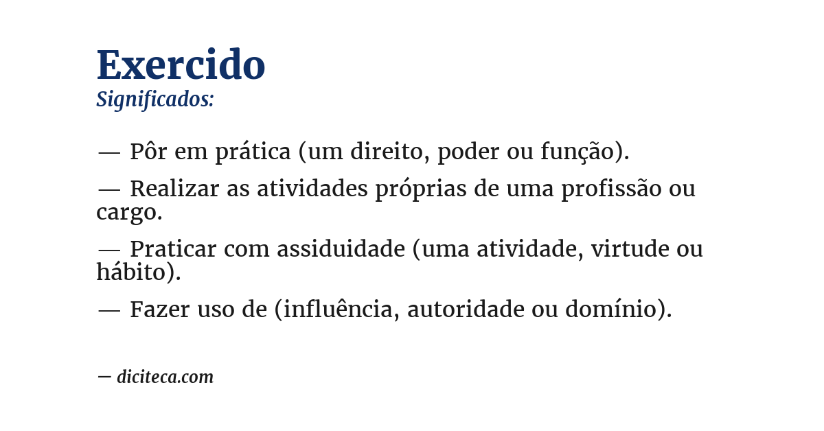 Significado de exercido