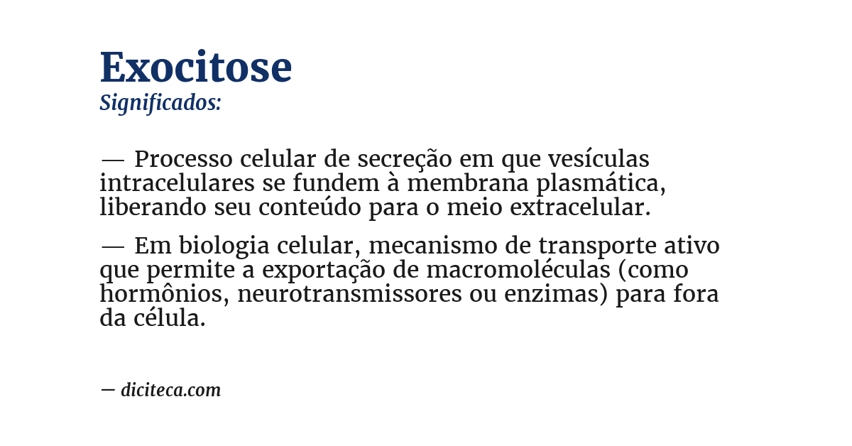 Significado de exocitose