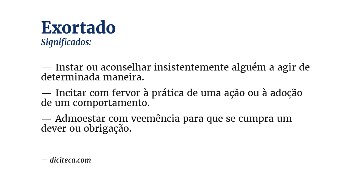 Significado de exortado