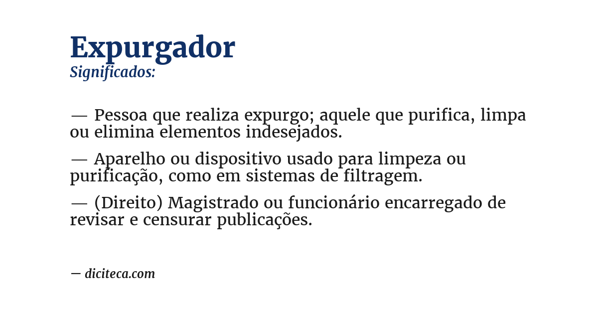 Significado de expurgador