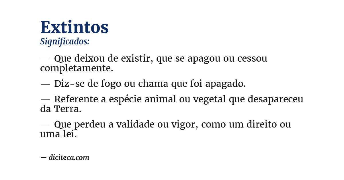 Significado de extintos