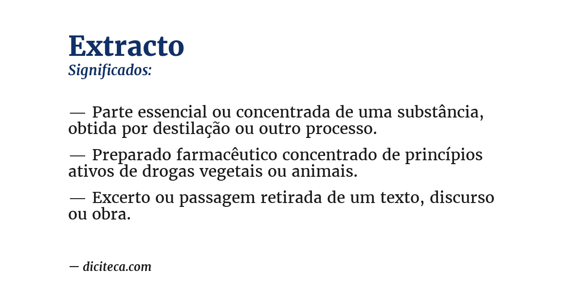 Significado de extracto