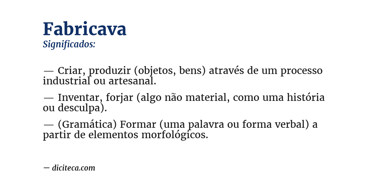 Significado de fabricava