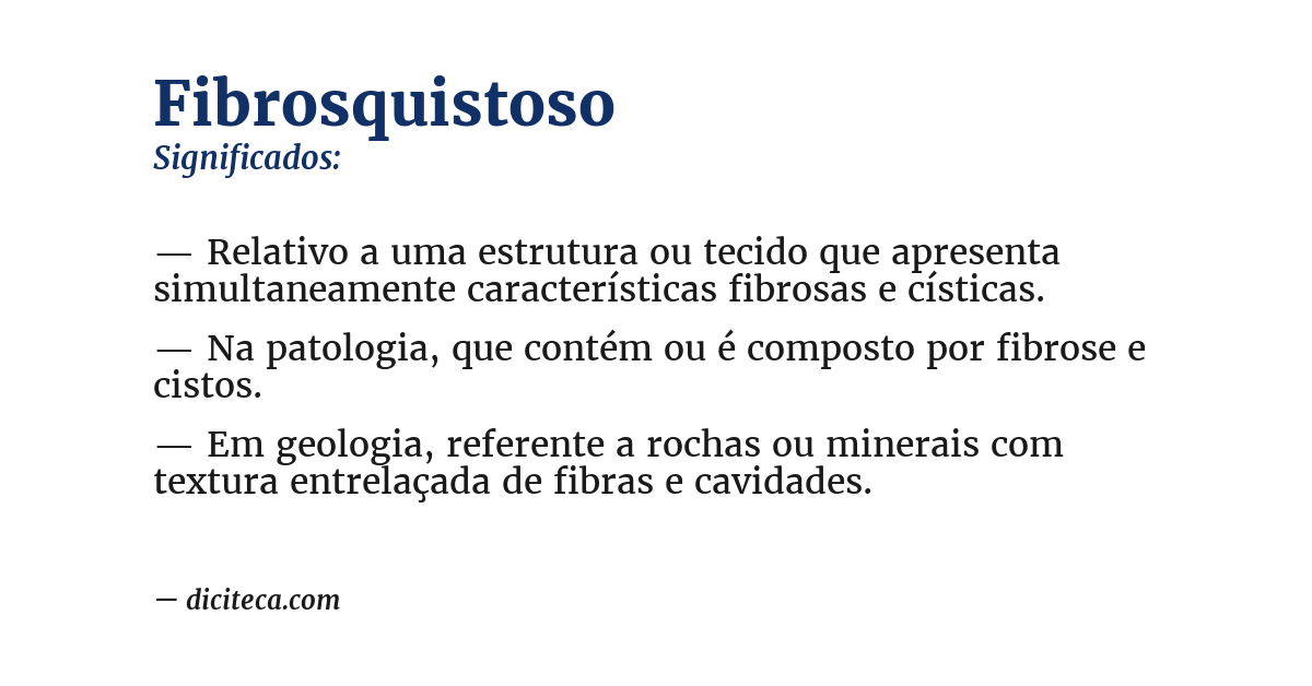 Significado de fibrosquistoso